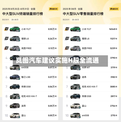 岚图汽车建议实施H股全流通-第3张图片