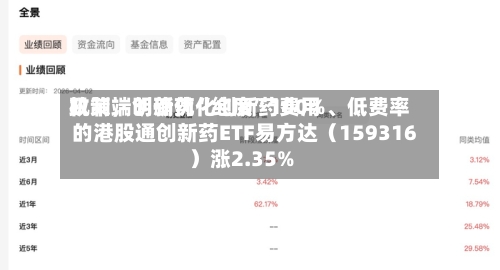 政策端明确优化创新药费用机制	，创新药“纯度”100%	、低费率的港股通创新药ETF易方达（159316）涨2.35%-第2张图片