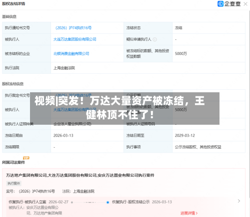 视频|突发！万达大量资产被冻结，王健林顶不住了！-第2张图片
