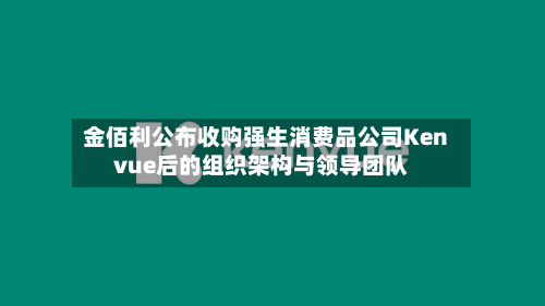 金佰利公布收购强生消费品公司Kenvue后的组织架构与领导团队-第1张图片