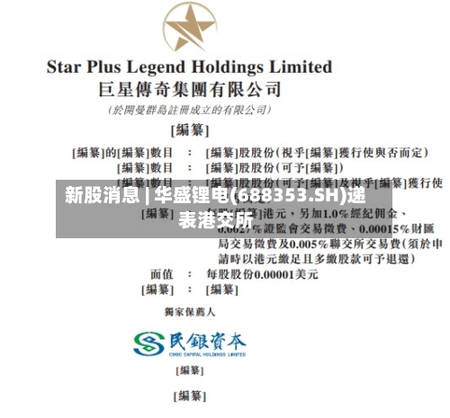 新股消息 | 华盛锂电(688353.SH)递表港交所-第1张图片