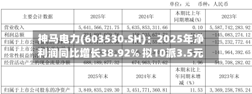 神马电力(603530.SH)：2025年净利润同比增长38.92% 拟10派3.5元-第1张图片