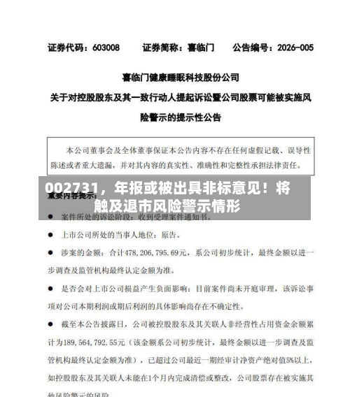 002731，年报或被出具非标意见！将触及退市风险警示情形-第2张图片