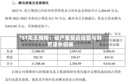 *ST花王摘帽：破产重整后经营与财务逐步回暖-第2张图片