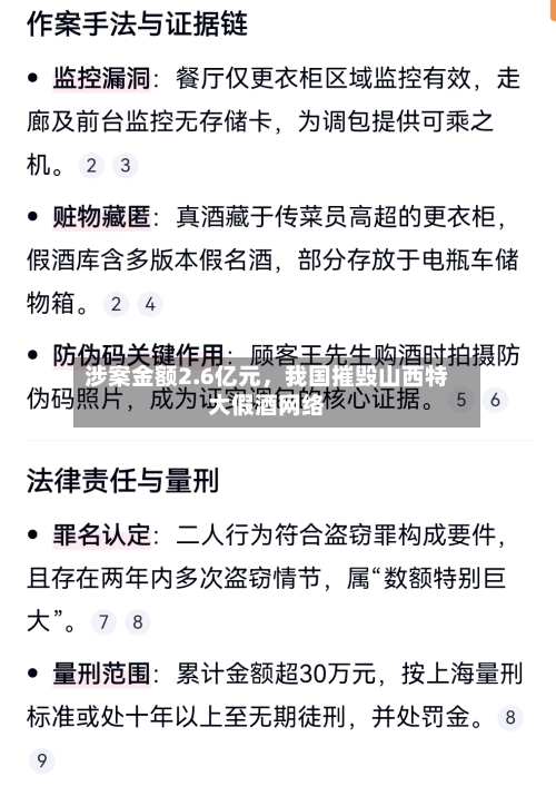 涉案金额2.6亿元，我国摧毁山西特大假酒网络