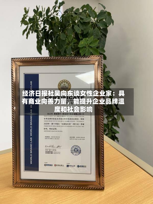 经济日报社吴向东谈女性企业家：具有商业向善力量，能提升企业品牌温度和社会影响
