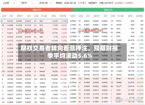 期权交易者转向看涨押注，预期财报季平均波动5.6%-第2张图片