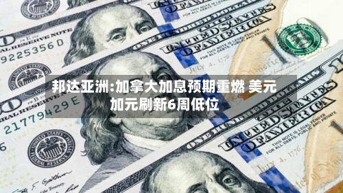 邦达亚洲:加拿大加息预期重燃 美元加元刷新6周低位