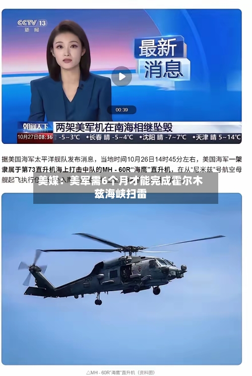 美媒：美军需6个月才能完成霍尔木兹海峡扫雷