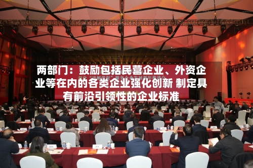 两部门：鼓励包括民营企业、外资企业等在内的各类企业强化创新 制定具有前沿引领性的企业标准