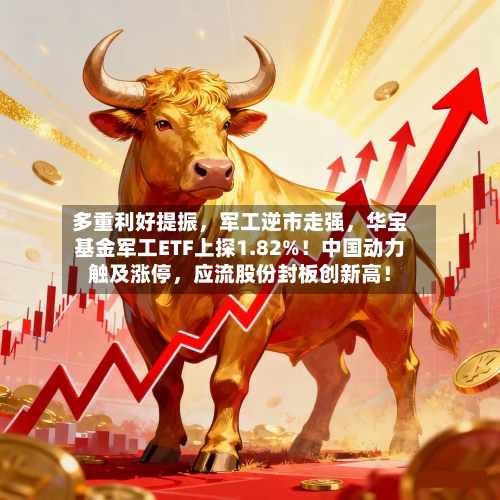 多重利好提振，军工逆市走强，华宝基金军工ETF上探1.82%！中国动力触及涨停，应流股份封板创新高！