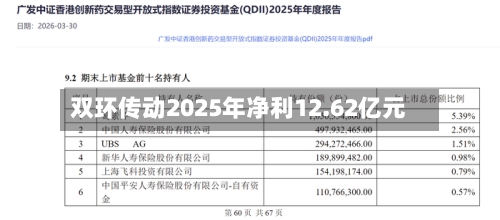 双环传动2025年净利12.62亿元-第2张图片