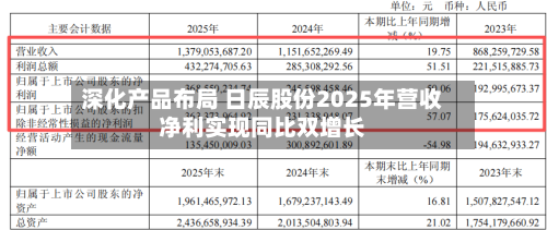 深化产品布局 日辰股份2025年营收净利实现同比双增长-第2张图片