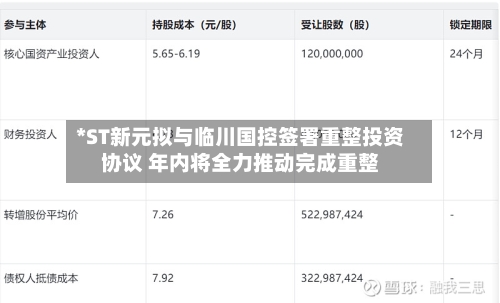 *ST新元拟与临川国控签署重整投资协议 年内将全力推动完成重整