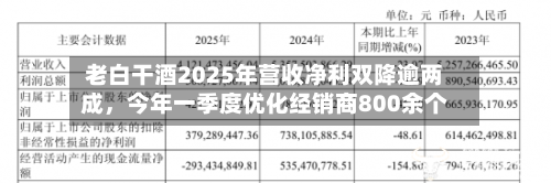 老白干酒2025年营收净利双降逾两成，今年一季度优化经销商800余个-第3张图片