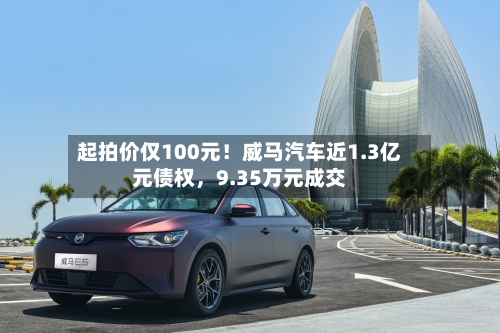 起拍价仅100元！威马汽车近1.3亿元债权	，9.35万元成交-第2张图片