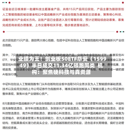 业绩为王！创业板50ETF华安（159949）半日成交11.34亿领跑同类  机构：聚焦硬科技与真资源-第2张图片