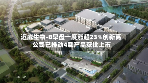 迈威生物-B早盘一度涨超23%创新高 公司已推动4款产品获批上市