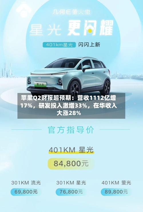 苹果Q2财报超预期：营收1112亿增17%，研发投入激增33%	，在华收入大涨28%-第1张图片