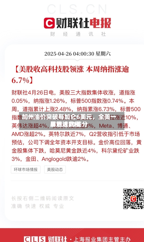 加州油价突破每加仑6美元，全美一周燃油费用暴涨近30美分-第3张图片