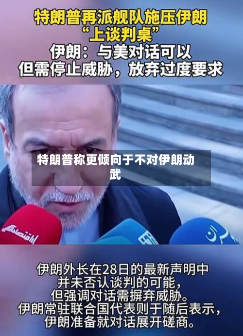 特朗普称更倾向于不对伊朗动武