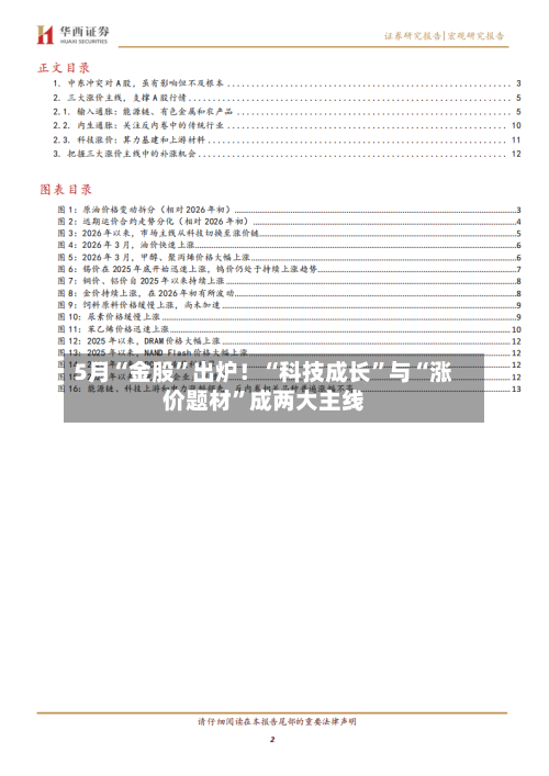 5月“金股”出炉！“科技成长”与“涨价题材”成两大主线