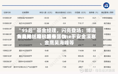 “95后”基金经理，闪亮登场：博道刘兆阳、摩根韩秀〖One〗	、永赢孙铭婉、国泰彭悦、平安金溪寒	、金鹰吴海峰等-第2张图片