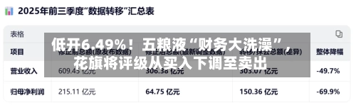 低开6.49%！五粮液“财务大洗澡”，花旗将评级从买入下调至卖出