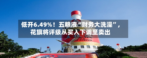 低开6.49%！五粮液“财务大洗澡”，花旗将评级从买入下调至卖出-第3张图片