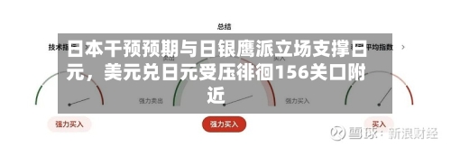 日本干预预期与日银鹰派立场支撑日元	，美元兑日元受压徘徊156关口附近-第3张图片