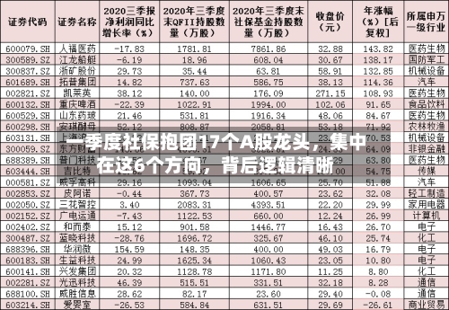 一季度社保抱团17个A股龙头，集中在这6个方向，背后逻辑清晰-第2张图片