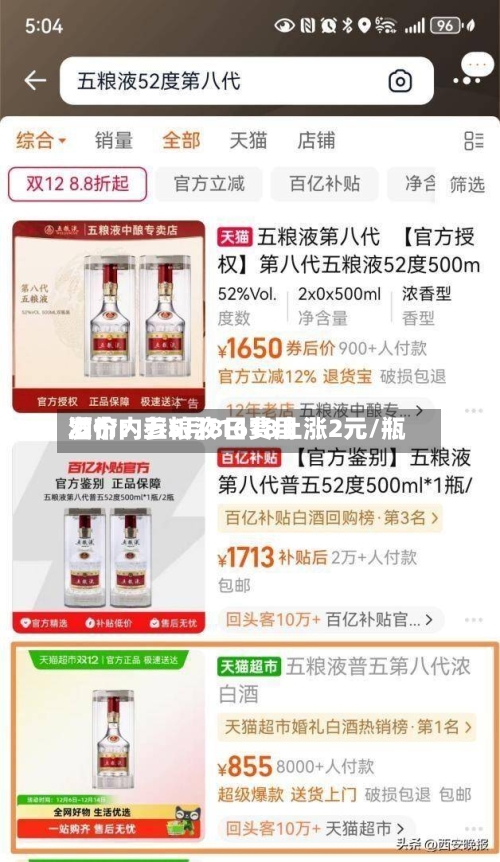 酒价内参5月8日费用发布：五粮液1618上涨2元/瓶-第2张图片