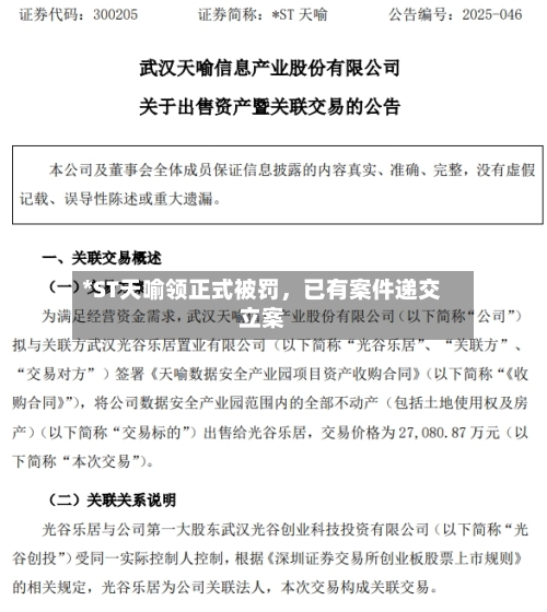 *ST天喻领正式被罚，已有案件递交立案-第3张图片