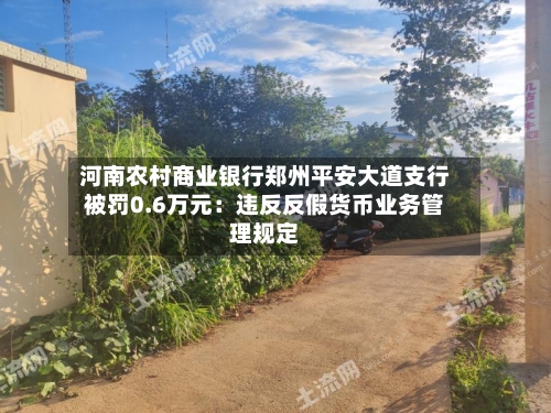 河南农村商业银行郑州平安大道支行被罚0.6万元：违反反假货币业务管理规定