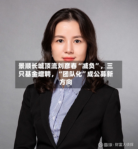景顺长城顶流刘彦春“减负”，三只基金增聘，“团队化”成公募新方向