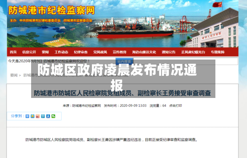 防城区政府凌晨发布情况通报