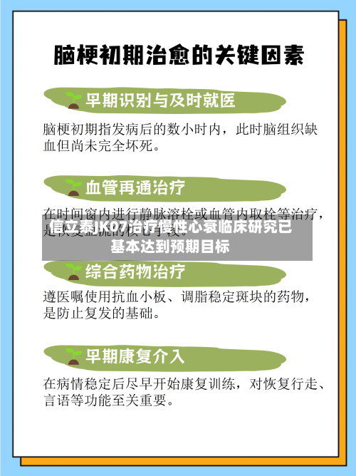 信立泰JK07治疗慢性心衰临床研究已基本达到预期目标