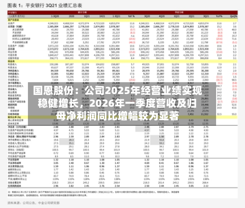 国恩股份：公司2025年经营业绩实现稳健增长，2026年一季度营收及归母净利润同比增幅较为显著