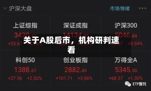 关于A股后市，机构研判速看