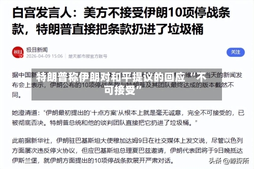 特朗普称伊朗对和平提议的回应 “不可接受	”-第3张图片