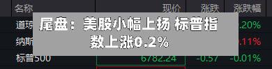 尾盘：美股小幅上扬 标普指数上涨0.2%